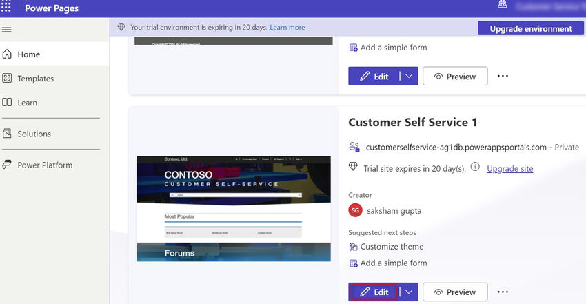 Click on edit button
